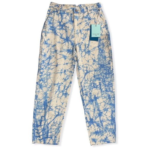 Rachel Comey for Target Blue Cream Tie Dye Marble Print High Rise Tapered Jeans - Picture 1 of 9